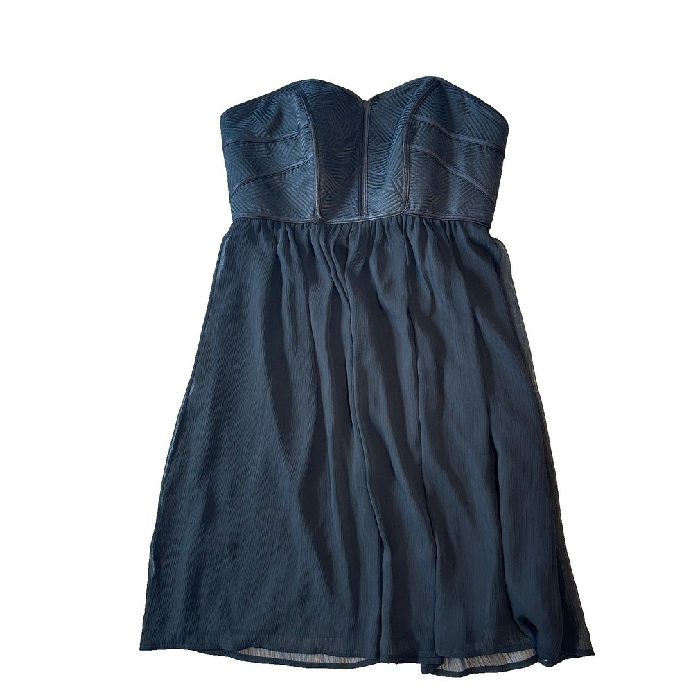 Max and Cleo Mina Strapless Chiffon Cocktail Dress Black Size 12 XGX6R486-U01